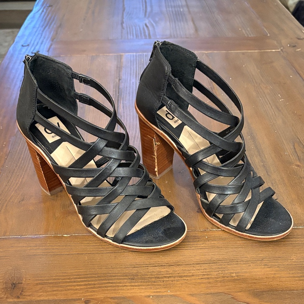 Black Strappy Heeled Sandals